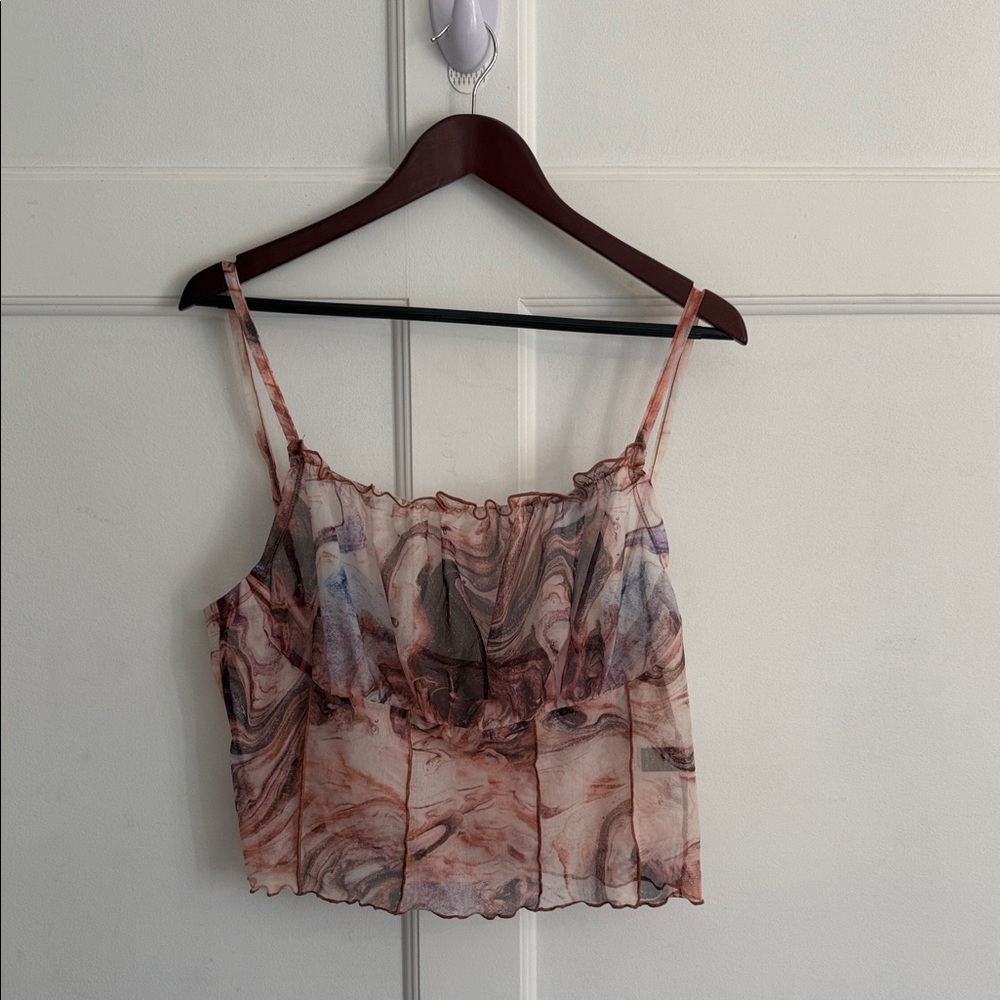 SHEIN Marble Print Camisole in Brown